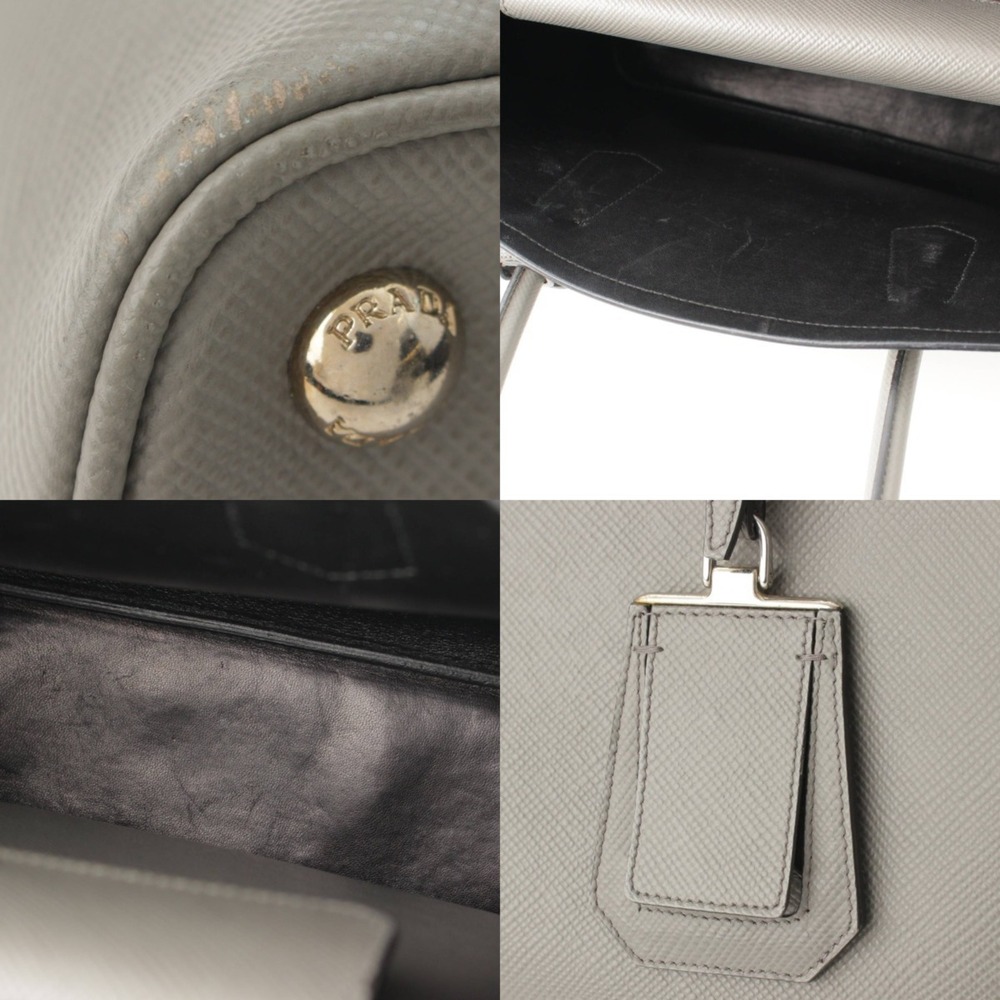 Prada Bag Saffiano Cuir Tote Leather Gray - Picture 8 of 10